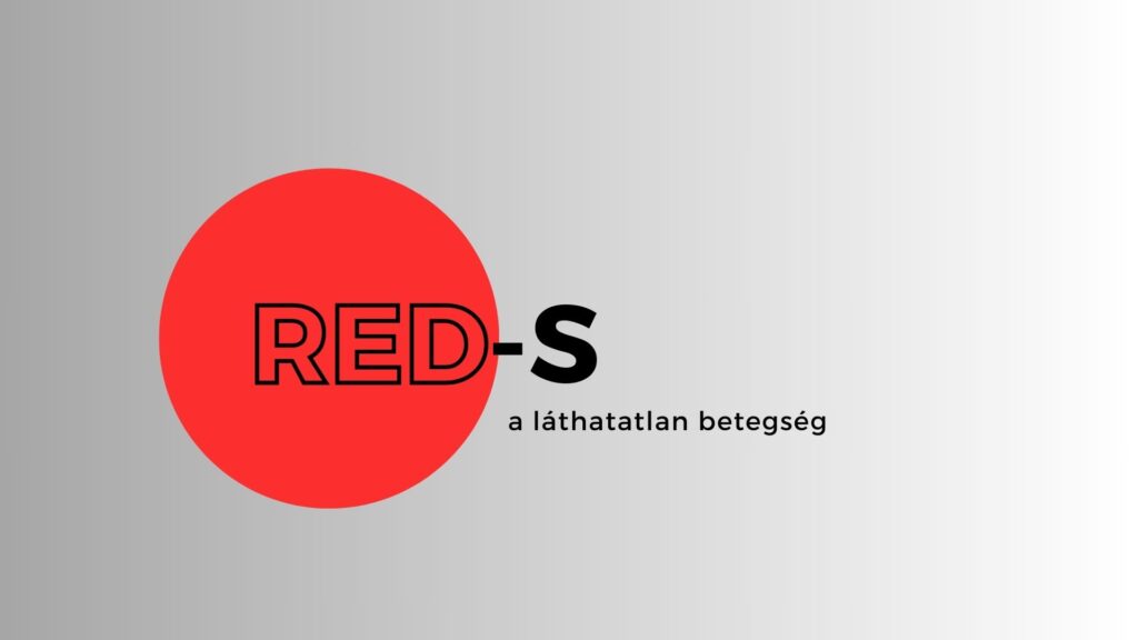 RED-S felirat piros körben, szürke háttérben